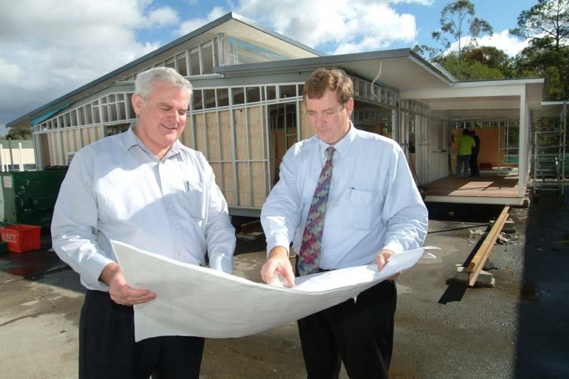 Overseeing a school construction, 2007