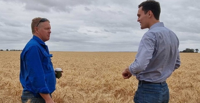 farmers discussing in field